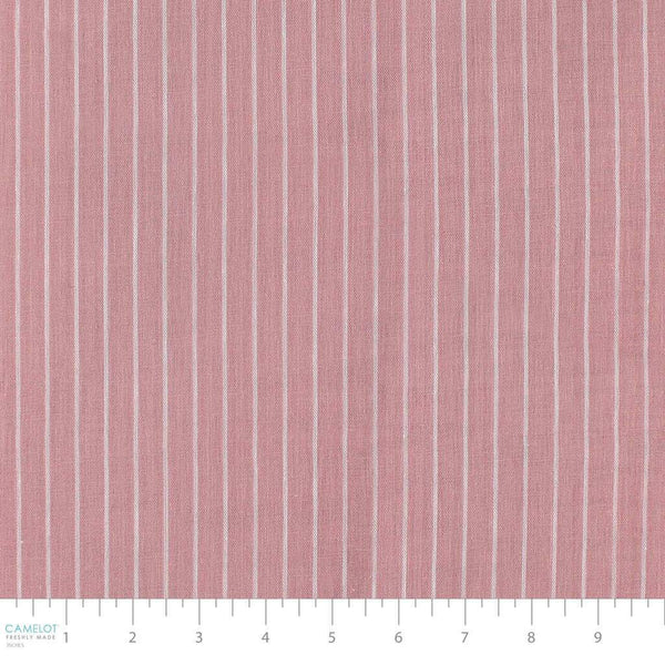 Pinstripe 2-Ply Gauze Rose / White