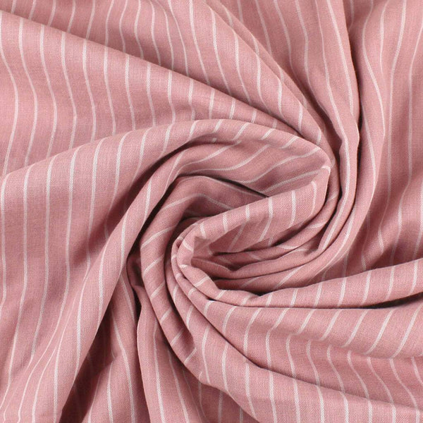 Pinstripe 2-Ply Gauze Rose / White