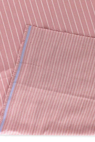 Pinstripe 2-Ply Gauze Rose / White