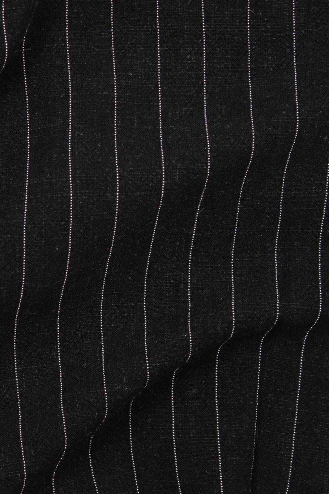 Pinstripe Silky Noil Black / White