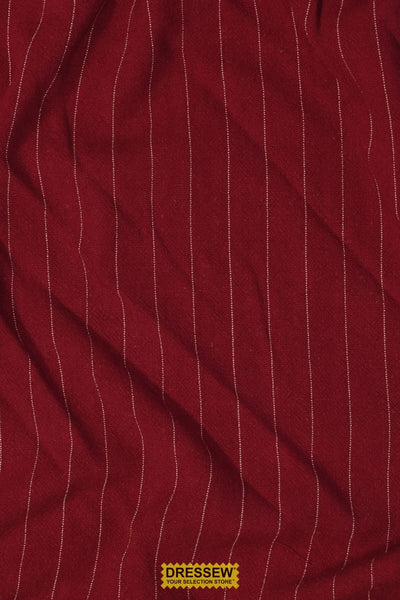 Pinstripe Silky Noil Cranberry / Cream