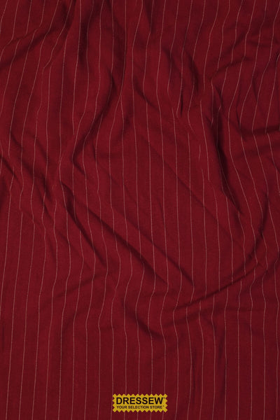 Pinstripe Silky Noil Cranberry / Cream