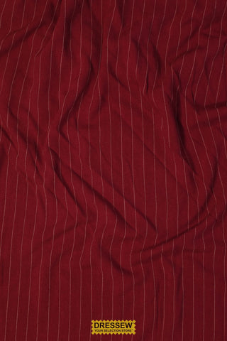 Pinstripe Silky Noil Cranberry / Cream