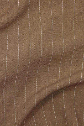 Pinstripe Silky Noil Mocha / White