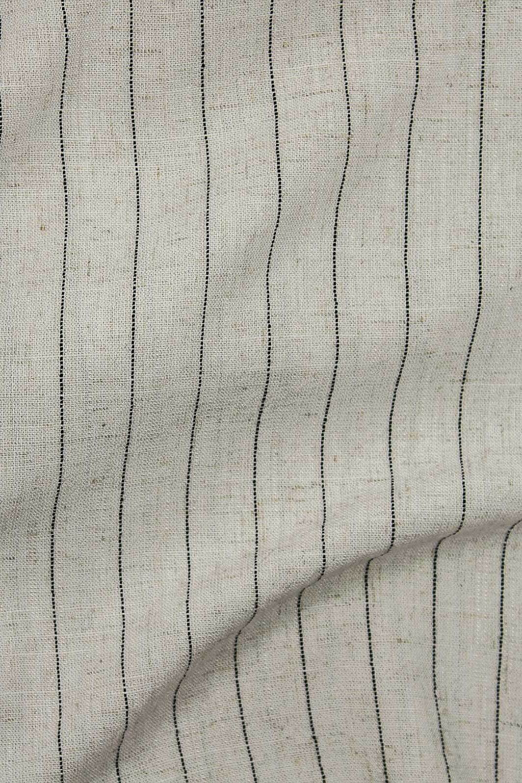 Pinstripe Silky Noil Natural / Black