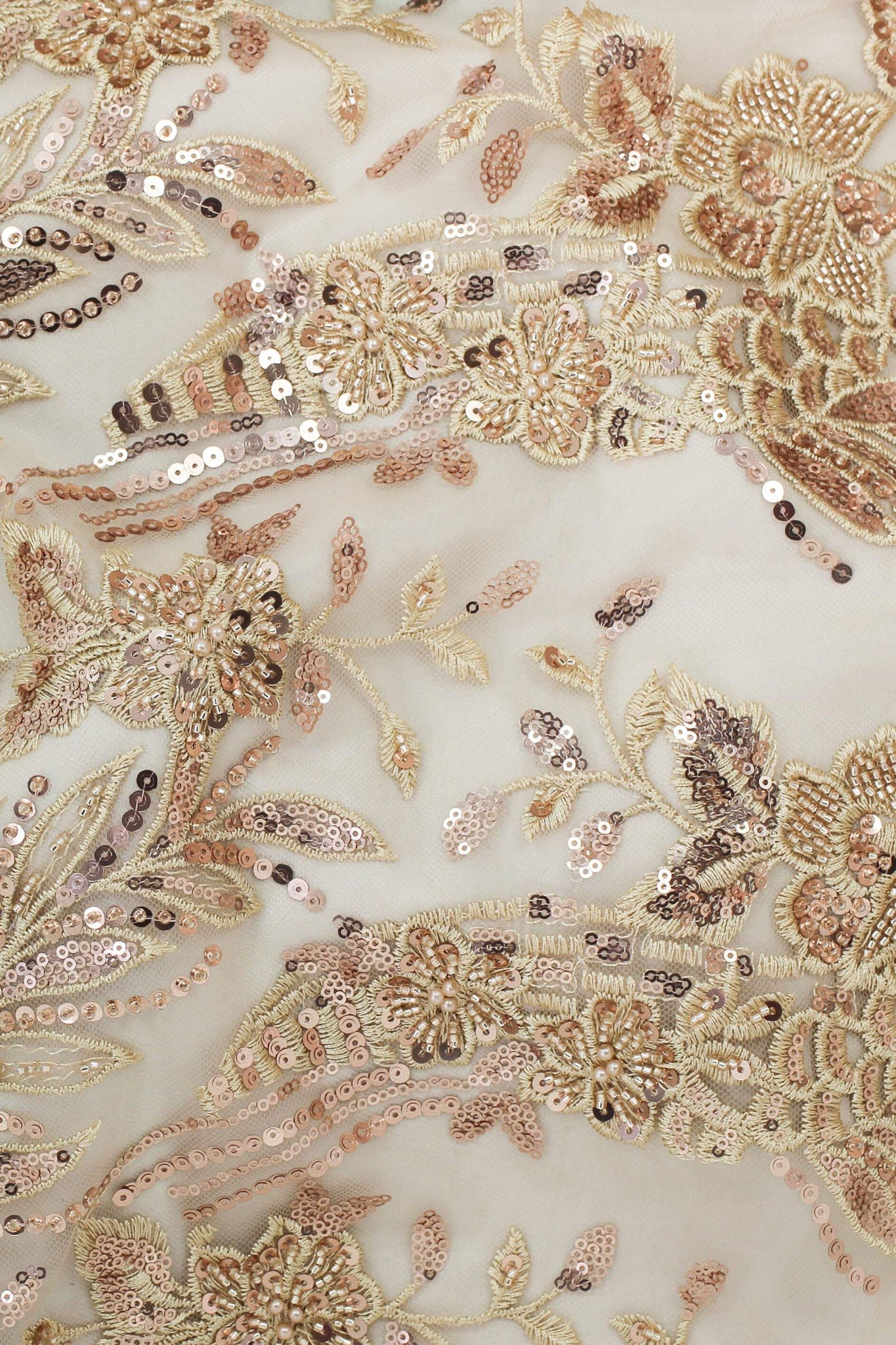 Pisa Sequin & Bead Mesh Gold