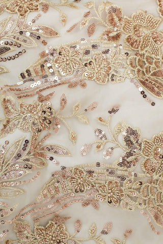 Pisa Sequin & Bead Mesh Gold