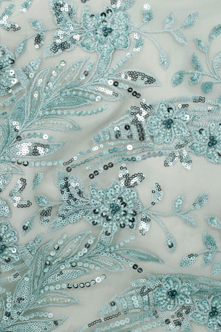 Pisa Sequin & Bead Mesh Seafoam
