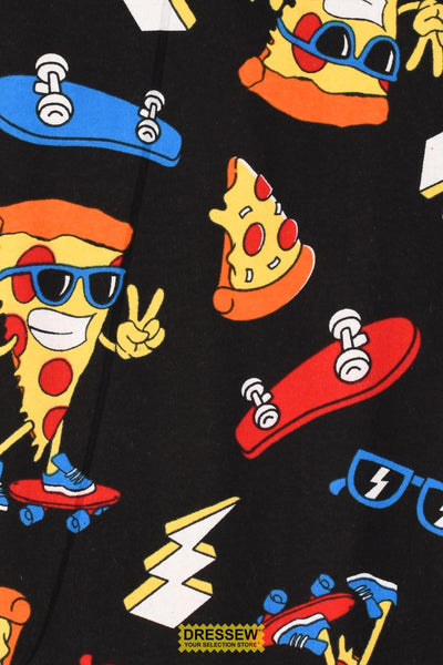 Pizza Flannelette Black / Multi