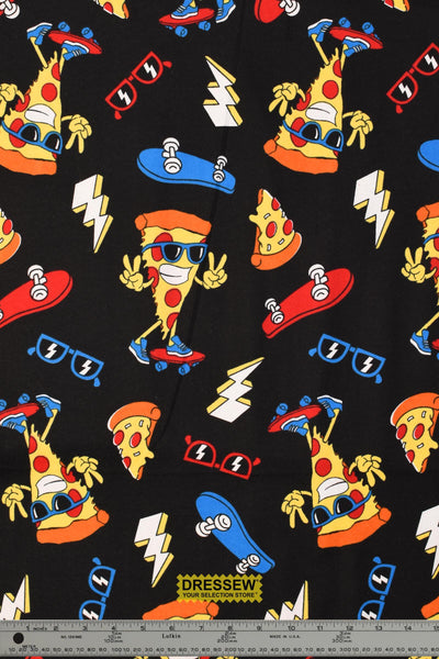 Pizza Flannelette Black / Multi