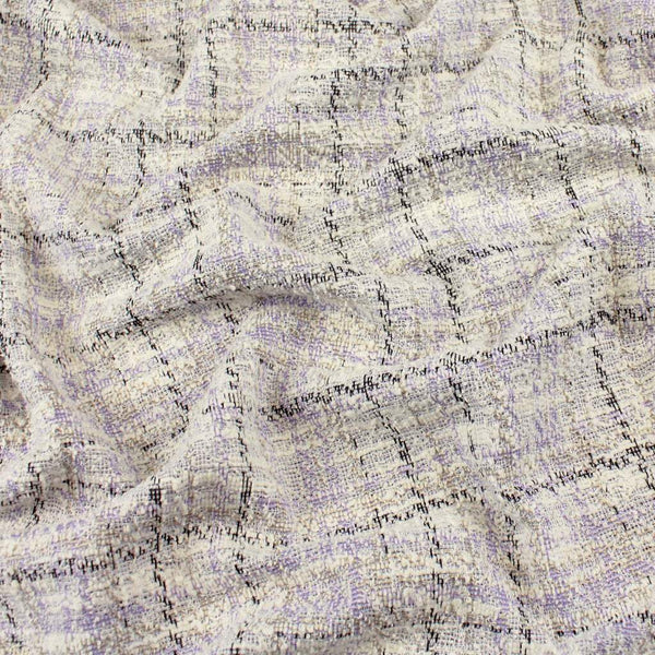 Plaid Boucle Knit Lilac / Ecru