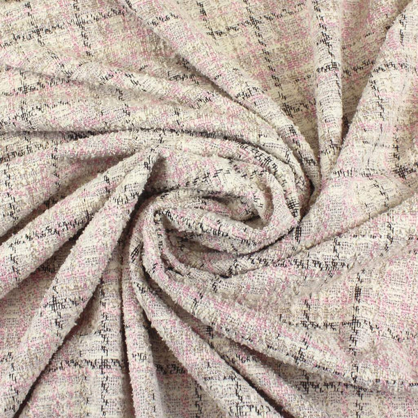 Plaid Boucle Knit Pink / Ecru