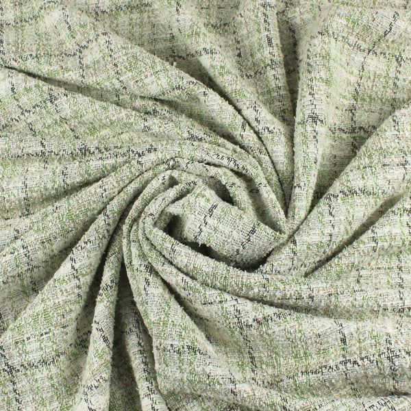 Plaid Boucle Knit Sage / Ecru
