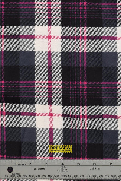 Plaid Flannelette Black / White / Pink