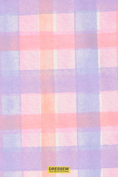 Plaid Flannelette Coral / Periwinkle