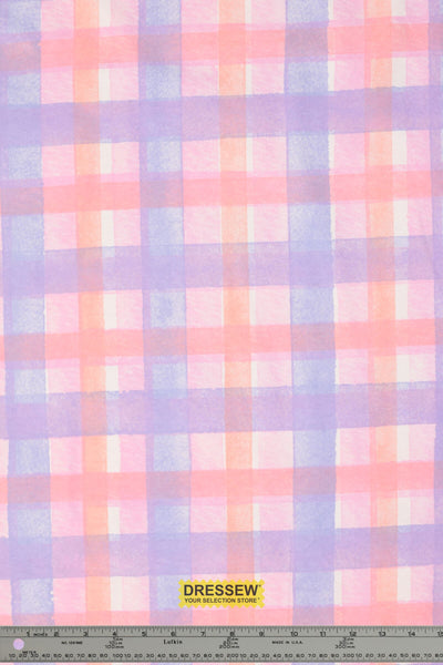 Plaid Flannelette Coral / Periwinkle