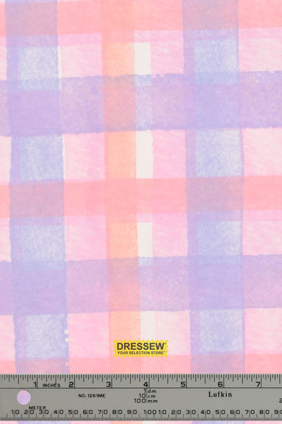 Plaid Flannelette Coral / Periwinkle