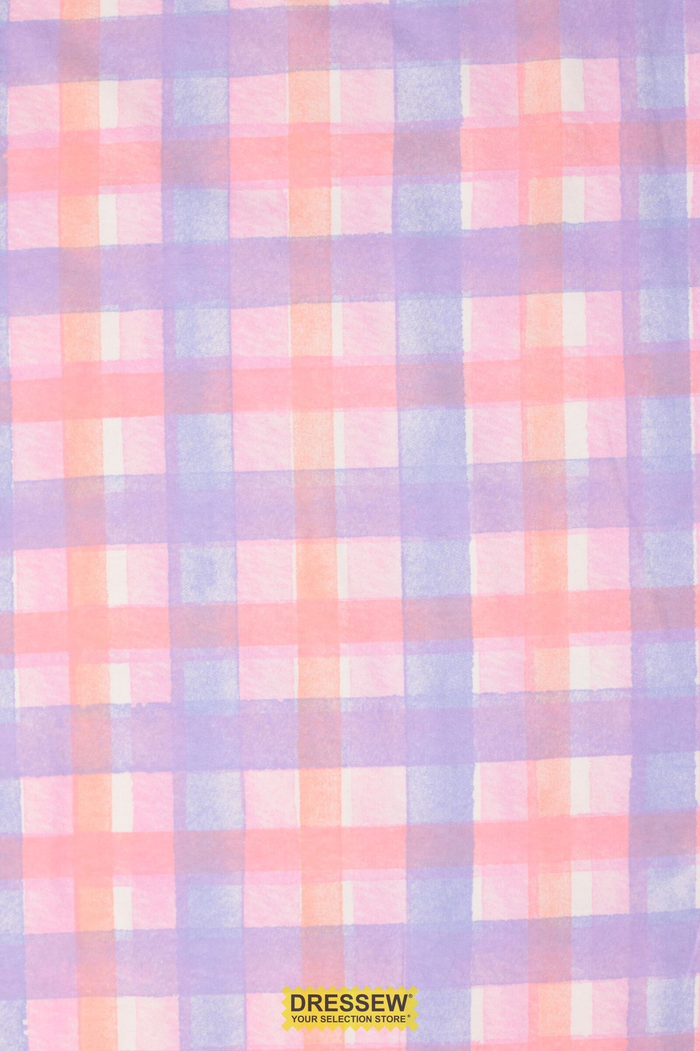 Plaid Flannelette Coral / Periwinkle