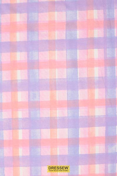 Plaid Flannelette Coral / Periwinkle