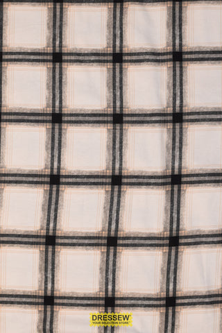 Plaid Flannelette Ecru / Smoke / Black
