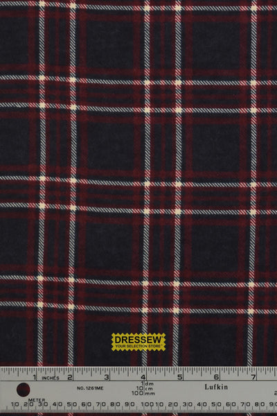 Plaid Flannelette Navy / Burgundy