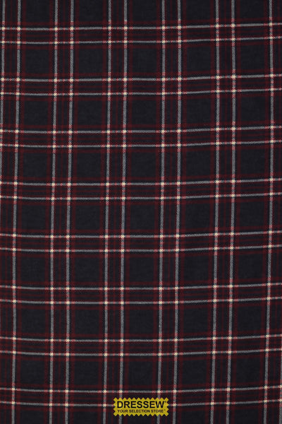 Plaid Flannelette Navy / Burgundy