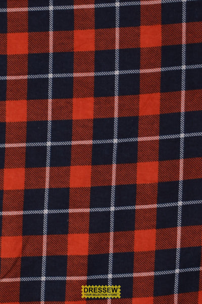 Plaid Flannelette Navy / Paprika