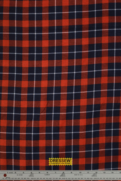 Plaid Flannelette Navy / Paprika