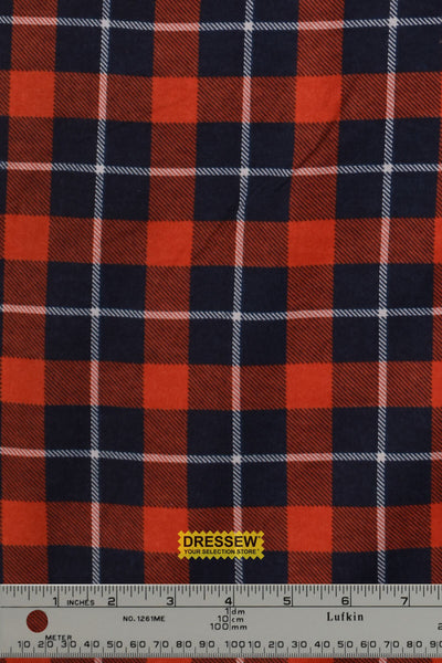 Plaid Flannelette Navy / Paprika