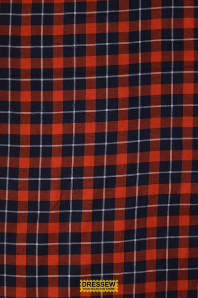 Plaid Flannelette Navy / Paprika
