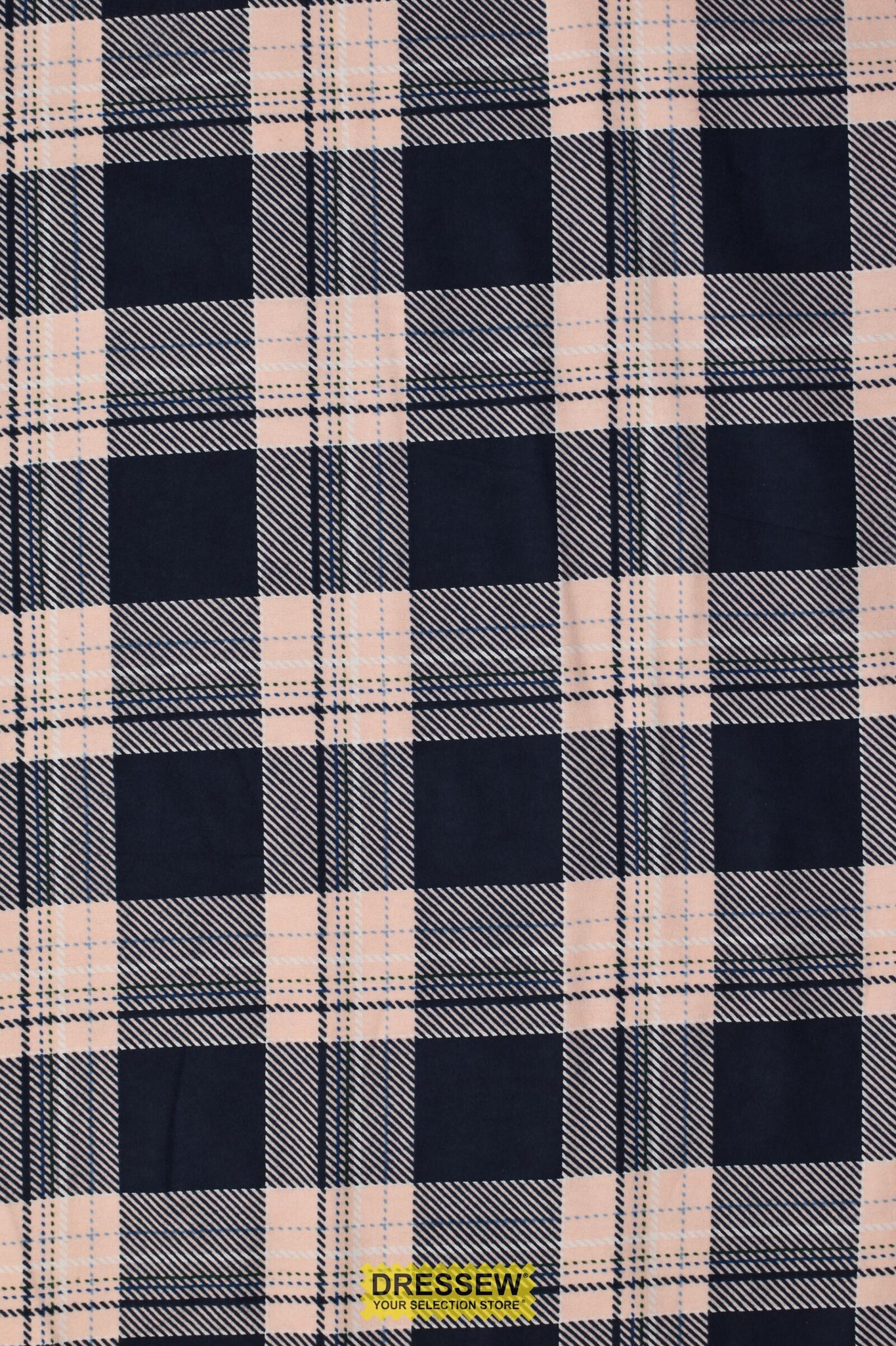 Plaid Flannelette Navy / Peach