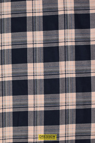 Plaid Flannelette Navy / Peach