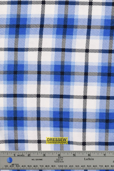 Plaid Flannelette Royal / White