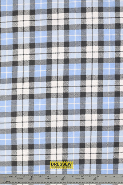 Plaid Flannelette Sky / Coal / White