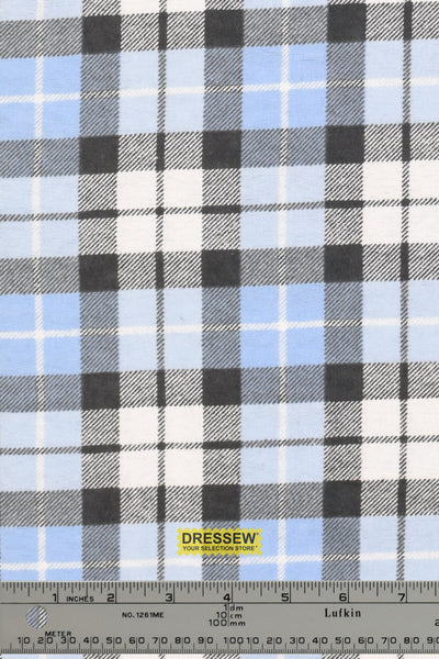 Plaid Flannelette Sky / Coal / White