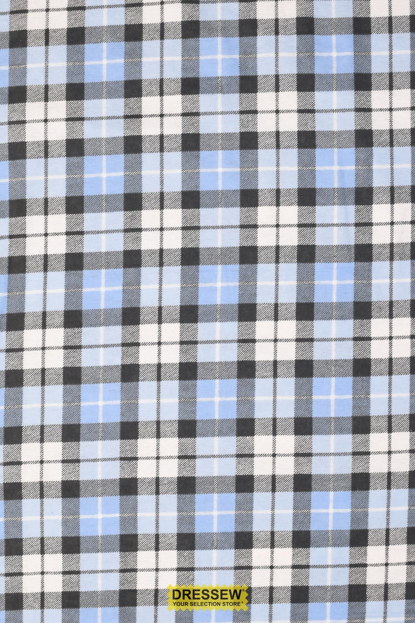 Plaid Flannelette Sky / Coal / White