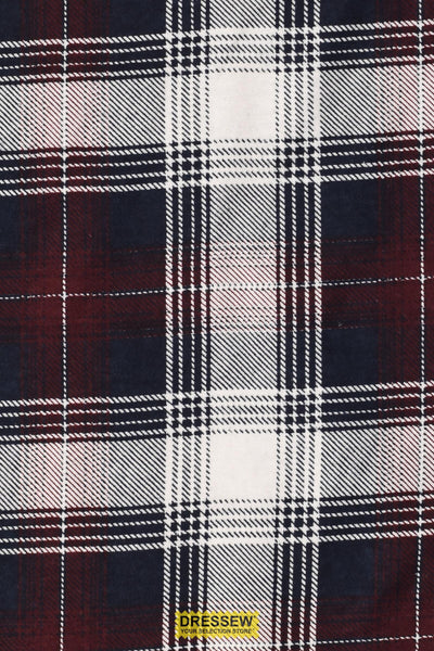 Plaid Flannelette White / Burgundy / Navy