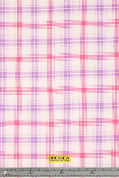 Plaid Flannelette White / Pink / Purple