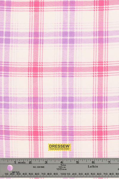 Plaid Flannelette White / Pink / Purple
