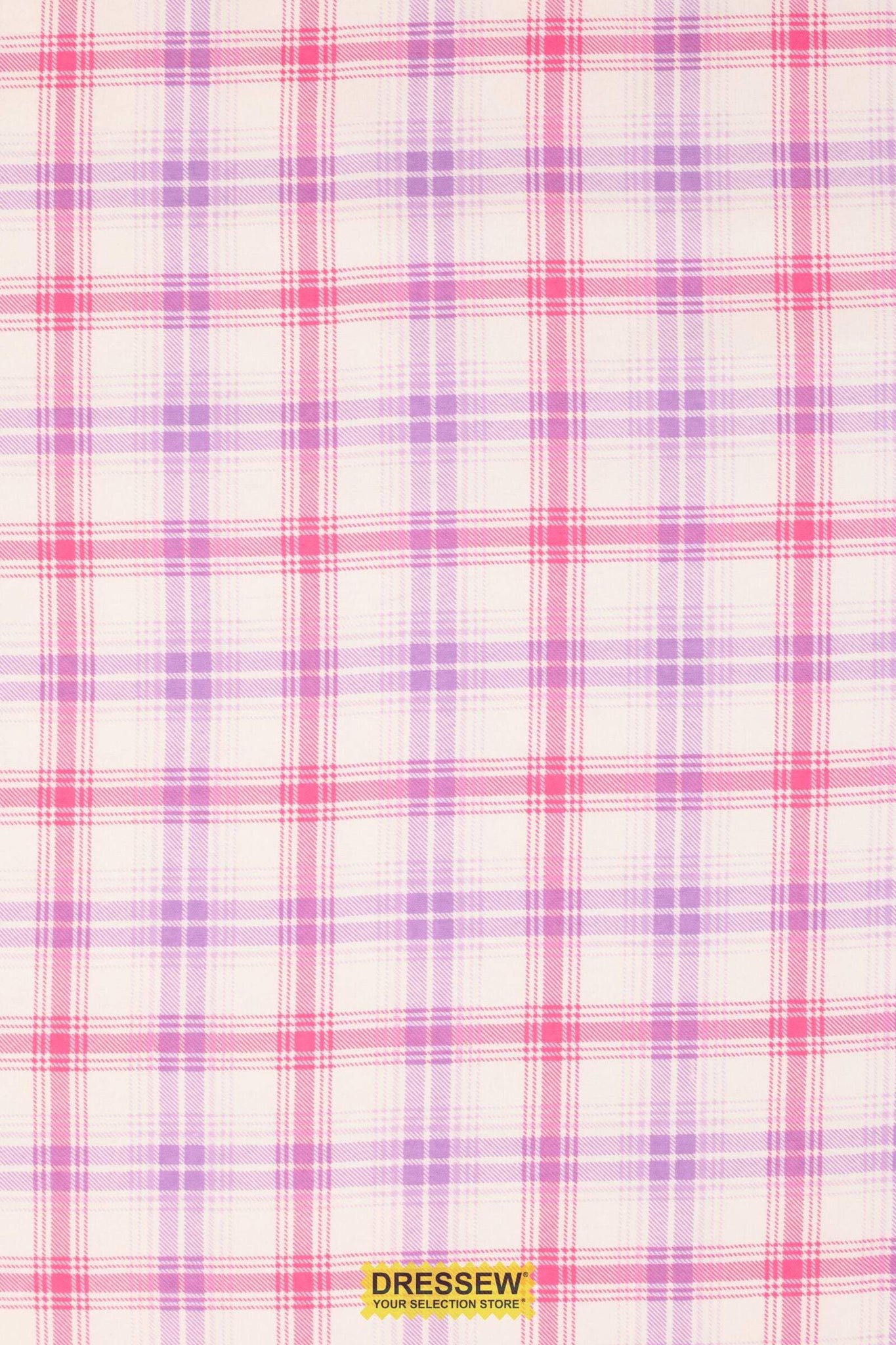 Plaid Flannelette White / Pink / Purple