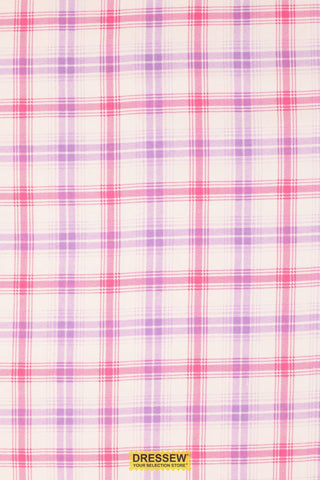 Plaid Flannelette White / Pink / Purple
