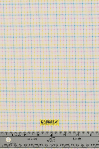 Plaid Flannelette White / Turquoise / Pink