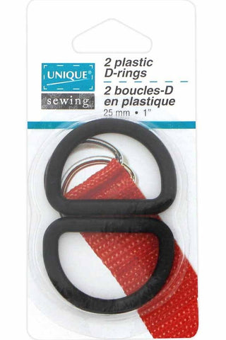 Plastic D-Rings 25mm (1") Black