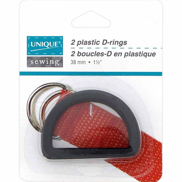 Plastic D-Rings 38mm (1-1/2") Black