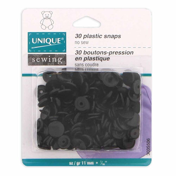 Plastic Snaps 11mm (7/16") Black