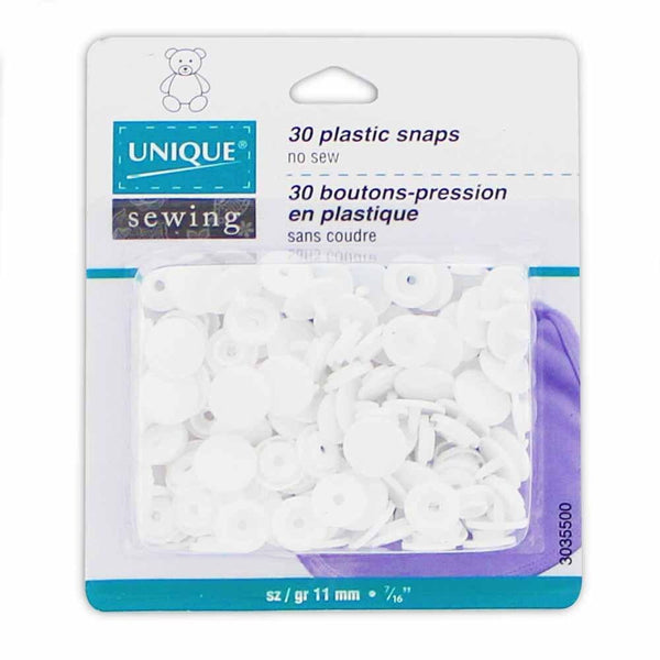 Plastic Snaps 11mm (7/16") White
