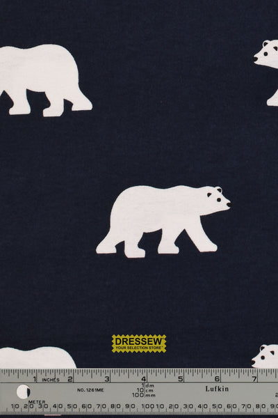 Polar Bear Flannelette Navy / White