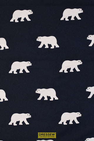 Polar Bear Flannelette Navy / White