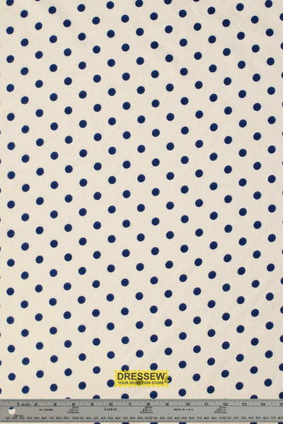 Polka Dot Flannelette Ivory / Navy