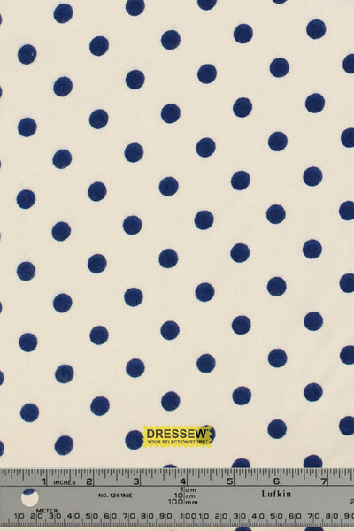 Polka Dot Flannelette Ivory / Navy